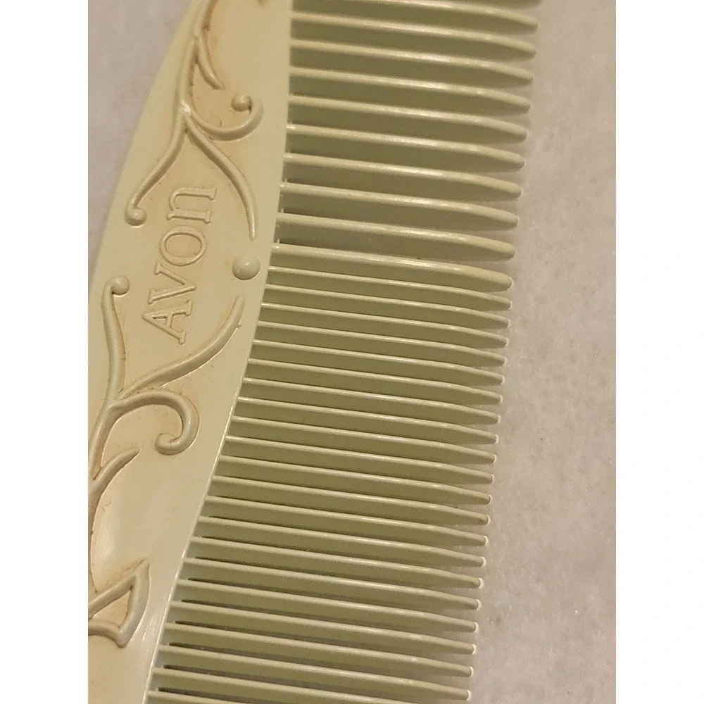 Avon Past Present Brush and Comb Set Vintage Victorian Revival Cream Ivory
